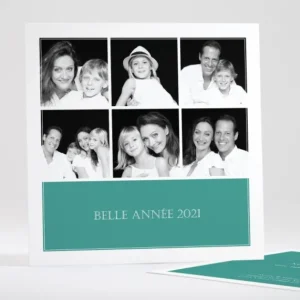 Carte de voeux Carre 6 photos*Faire-part Elégant Online