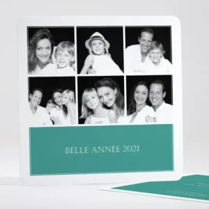 Carte de voeux Carre 6 photos*Faire-part Elégant Online