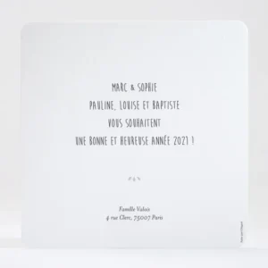 Carte de voeux Carre 4 photos*Faire-part Elégant Outlet