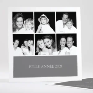 Carte de voeux Carre 6 photos*Faire-part Elégant Online