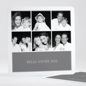 Carte de voeux Carre 6 photos*Faire-part Elégant Online