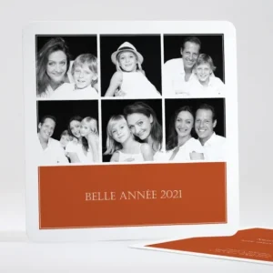 Carte de voeux Carre 6 photos*Faire-part Elégant Online