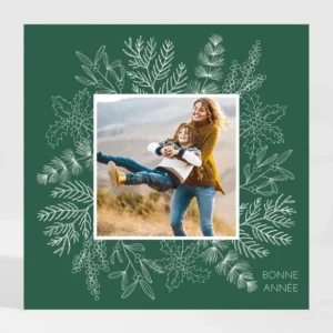 Carte de voeux Flocons Magnet*Faire-part Elégant Discount