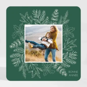 Carte de voeux Flocons Magnet*Faire-part Elégant Discount
