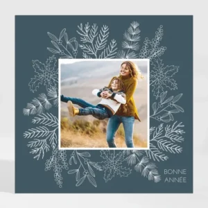 Carte de voeux Flocons Magnet*Faire-part Elégant Discount