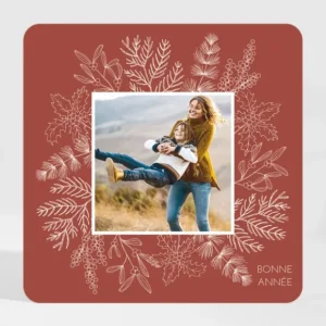 Carte de voeux Flocons Magnet*Faire-part Elégant Discount