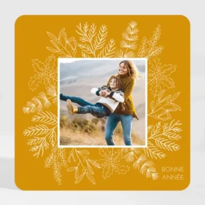 Carte de voeux Flocons Magnet*Faire-part Elégant Discount