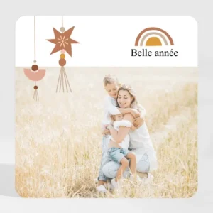 Carte de voeux Happy Family Magnet*Faire-part Elégant Best