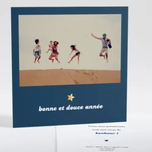 Carte de voeux Jolie etoile doree*Faire-part Elégant Discount