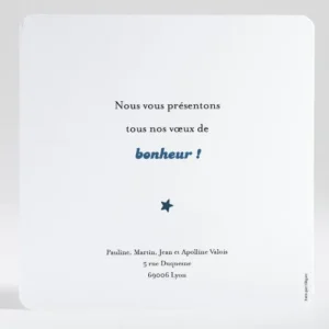 Carte de voeux Jolie etoile doree*Faire-part Elégant Discount