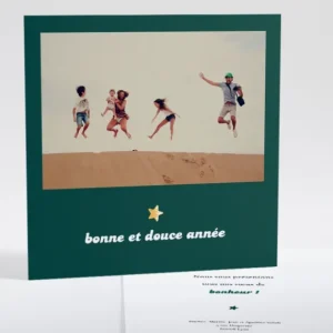 Carte de voeux Jolie etoile doree*Faire-part Elégant Discount