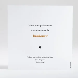 Carte de voeux Jolie etoile doree*Faire-part Elégant Discount
