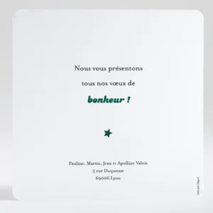 Carte de voeux Jolie etoile doree*Faire-part Elégant Discount