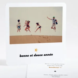 Carte de voeux Jolie etoile doree*Faire-part Elégant Discount