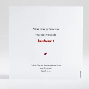 Carte de voeux Jolie etoile doree*Faire-part Elégant Discount