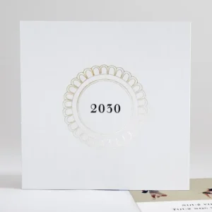 Carte de voeux Medaillon dore carre*Faire-part Elégant Best