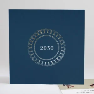 Carte de voeux Medaillon dore carre*Faire-part Elégant Best