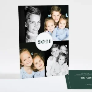 Carte de voeux Pele mele portrait*Faire-part Elégant New