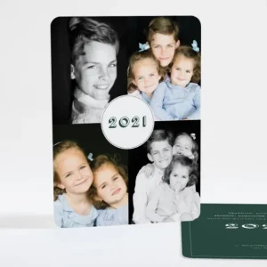 Carte de voeux Pele mele portrait*Faire-part Elégant New