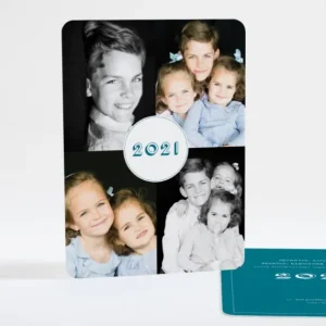 Carte de voeux Pele mele portrait*Faire-part Elégant New