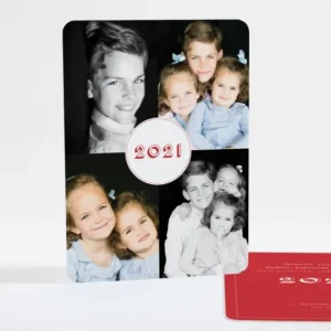Carte de voeux Pele mele portrait*Faire-part Elégant New