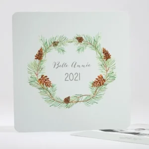 Carte de voeux Pommes de pin*Faire-part Elégant Discount