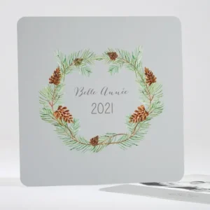 Carte de voeux Pommes de pin*Faire-part Elégant Discount