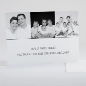 Carte de voeux Rectangle 3 photos*Faire-part Elégant Discount
