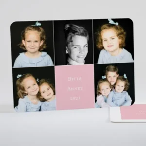 Carte de voeux Rectangle 5 photos*Faire-part Elégant Sale