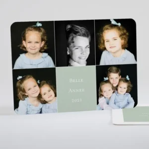 Carte de voeux Rectangle 5 photos*Faire-part Elégant Sale