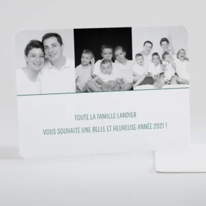 Carte de voeux Rectangle 3 photos*Faire-part Elégant Discount