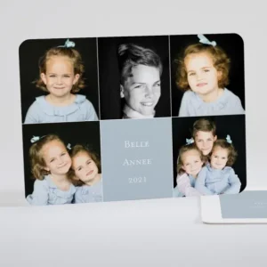 Carte de voeux Rectangle 5 photos*Faire-part Elégant Sale