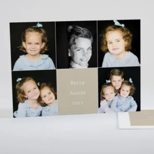 Carte de voeux Rectangle 5 photos*Faire-part Elégant Sale