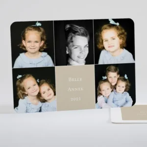 Carte de voeux Rectangle 5 photos*Faire-part Elégant Sale