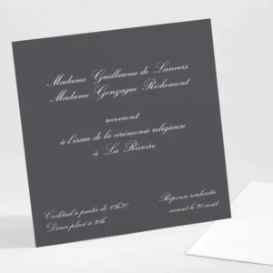 Carton d'invitation mariage Elegant lys couronne*Faire-part Elégant Outlet