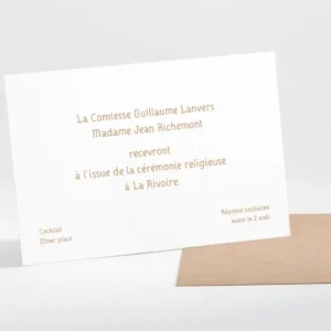 Carton d'invitation mariage Kraft classique*Faire-part Elégant Online