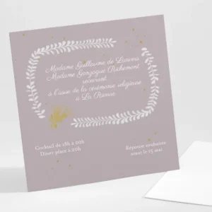 Carton d'invitation mariage Arlette & Albin*Faire-part Elégant Discount