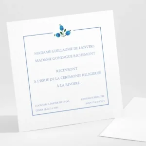 Carton d'invitation mariage Liberty framboises*Faire-part Elégant New
