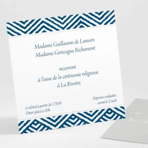 Carton d'invitation mariage Pattern montagneux*Faire-part Elégant Best
