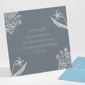 Carton d'invitation mariage Feuillage chic*Faire-part Elégant Sale