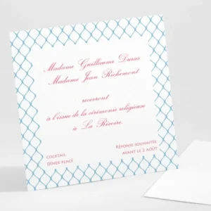 Carton d'invitation mariage Destin croise*Faire-part Elégant Online