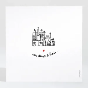Carton d'invitation mariage Un mariage a Paris*Faire-part Elégant Best