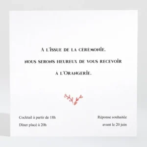 Carton d'invitation mariage Un mariage a Versailles*Faire-part Elégant New