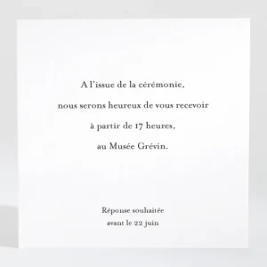 Carton d'invitation mariage Paris*Faire-part Elégant Discount
