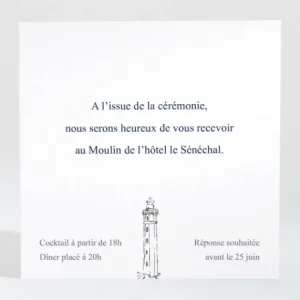 Carton d'invitation mariage Ile de Re*Faire-part Elégant Clearance