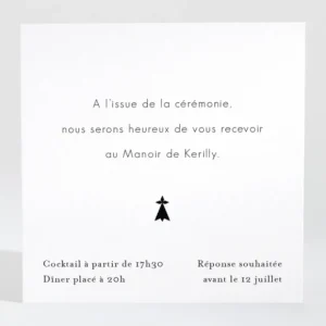 Carton d'invitation mariage Bretagne*Faire-part Elégant Fashion