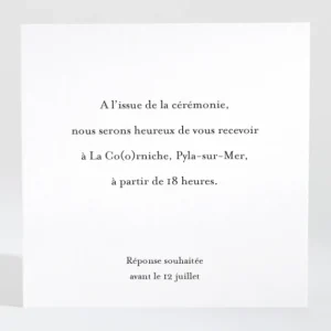 Carton d'invitation mariage Bordeaux*Faire-part Elégant Sale