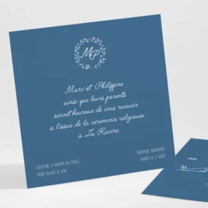Carton d'invitation mariage Couronne de feuilles*Faire-part Elégant Fashion