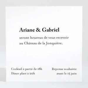 Carton d'invitation mariage Letter*Faire-part Elégant Best