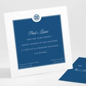Carton d'invitation mariage Uni & chic*Faire-part Elégant New